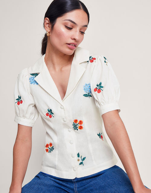 Piera Embroidered Blouse Ivory