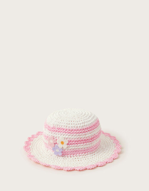 Baby Crochet Flower Hat Pink