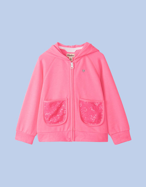 Hatley Neon Raglan Hoodie Pink