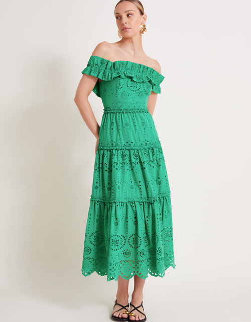 Brynn Broderie Dress Green