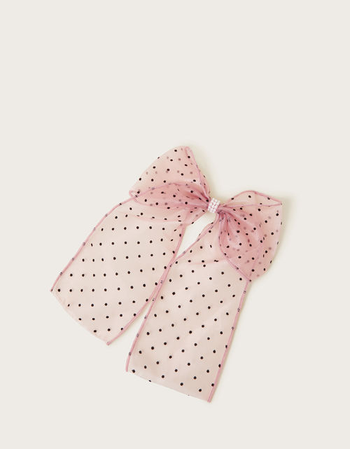 Polka Dot Organza Bow Clip