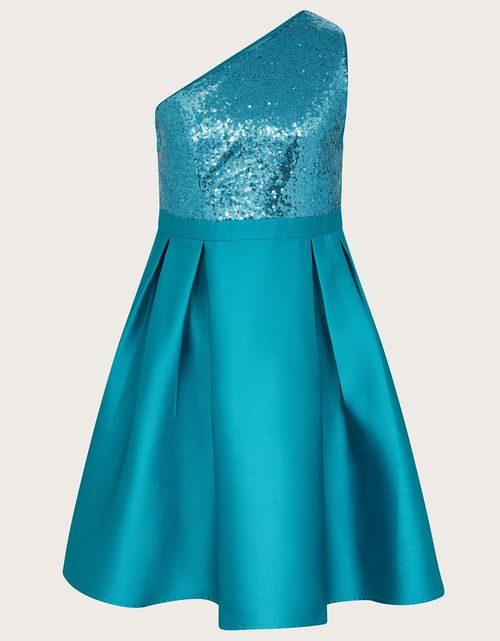 Structured Asymmetric Prom Dress Blue