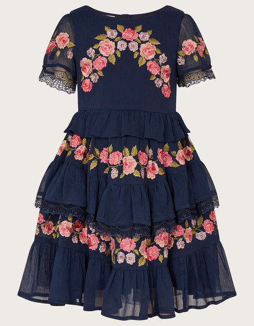 Nula Print Tier Dress Blue