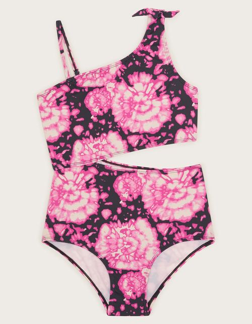 Tie Dye Cut-Out Swimsuit Pink