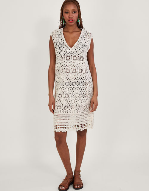 Crochet Tunic Dress Natural