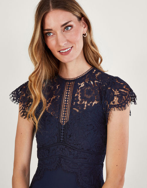 Louise Lace Maxi Dress Blue