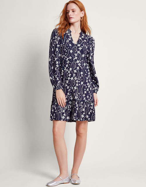 Serena Print Dress Blue