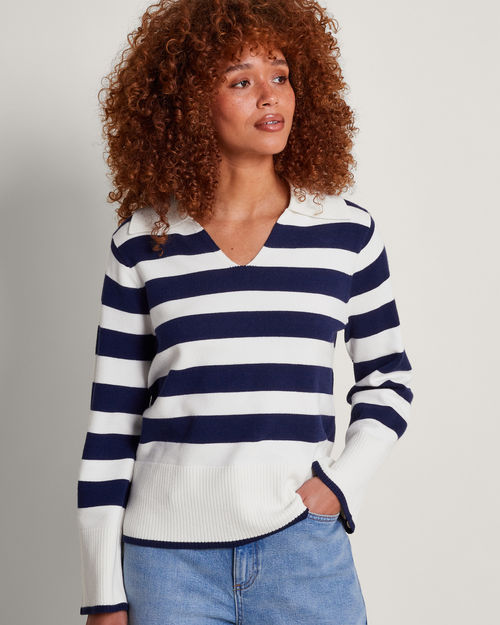 Shay Stripe Jumper Ivory