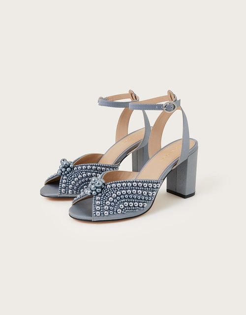 Pearl Block Heeled Sandals...