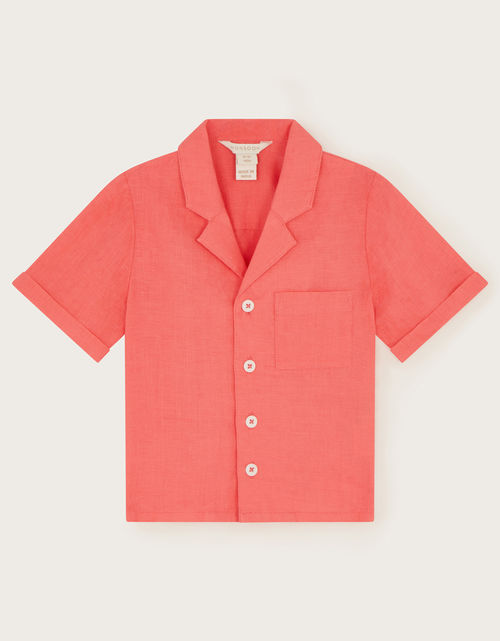 Relaxed Linen Shirt Orange