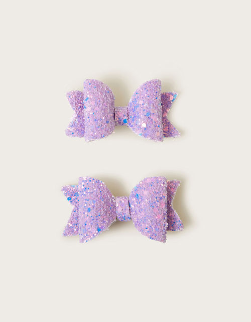 2-Pack Glitter Bow Hair Clips