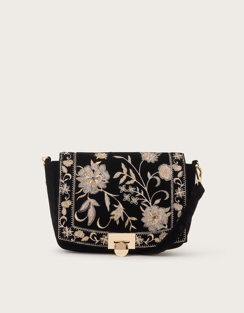 Lara Embroidered Velvet Bag