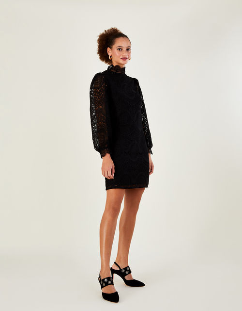 Ciri Lace Tunic Dress Black