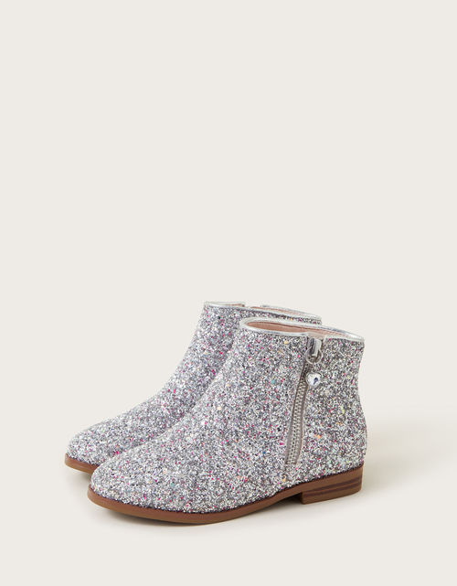 Glitter Chelsea Boots Silver