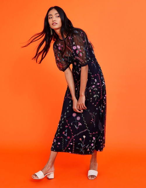 Polly Embroidered Midi Dress...