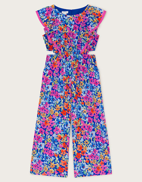 Bright Abstract Jumpsuit Blue