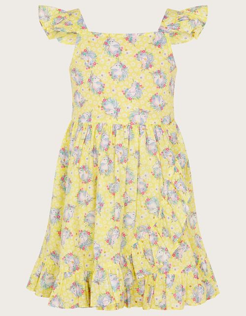 Unicorn Frill Dress Yellow