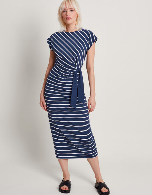 Sanya Stripe Tie Dress Blue