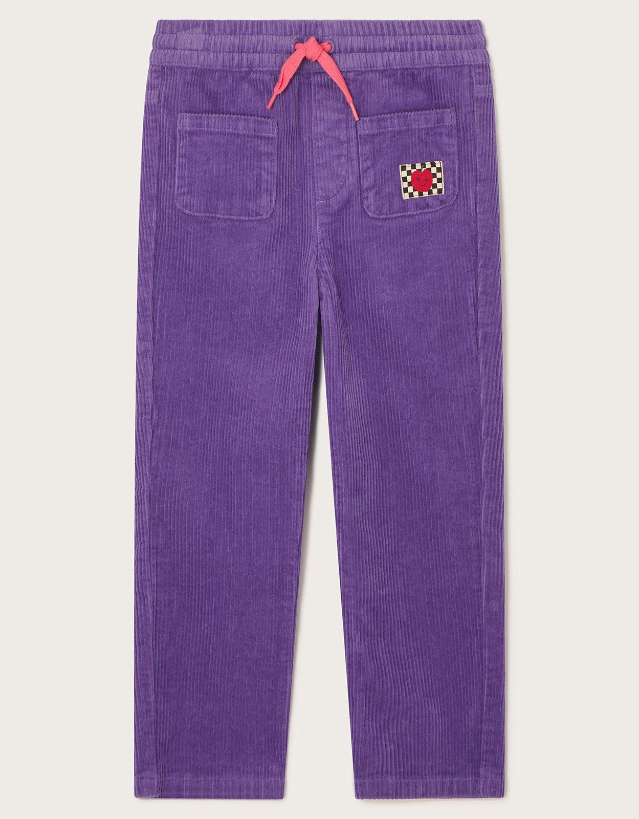 Purple corduroy pants applied pockets - River Woods