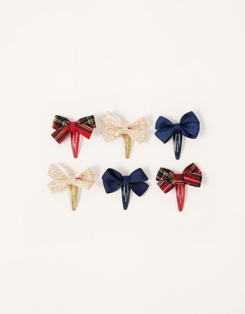 School Bow Hair Clip Set