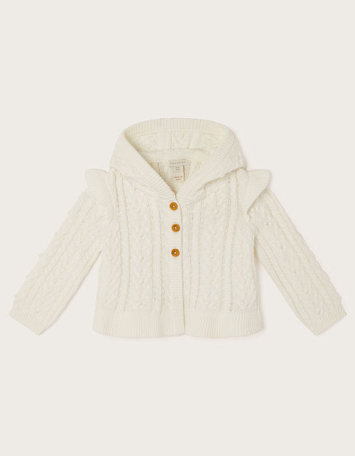 Baby Cable Knit Cardigan Ivory