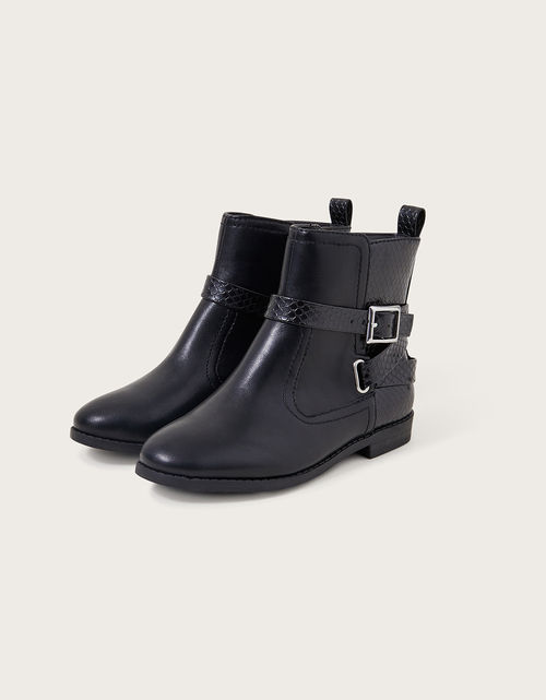 Una Croc Strap Ankle Boots...