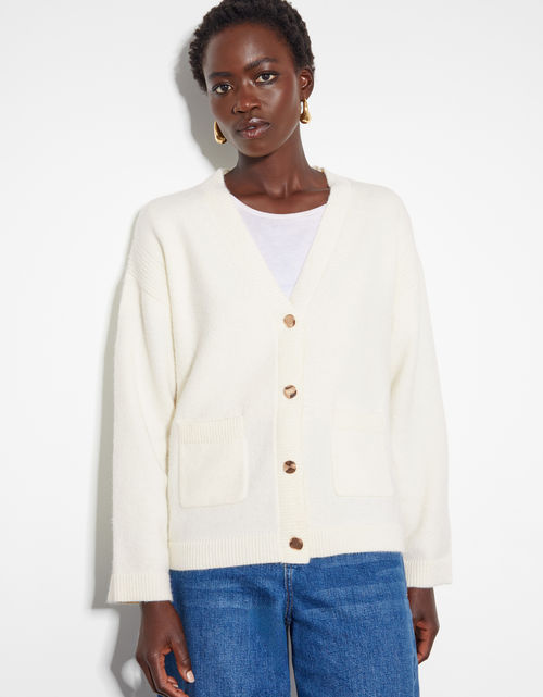 Vicki V-Neck Cardigan Cream