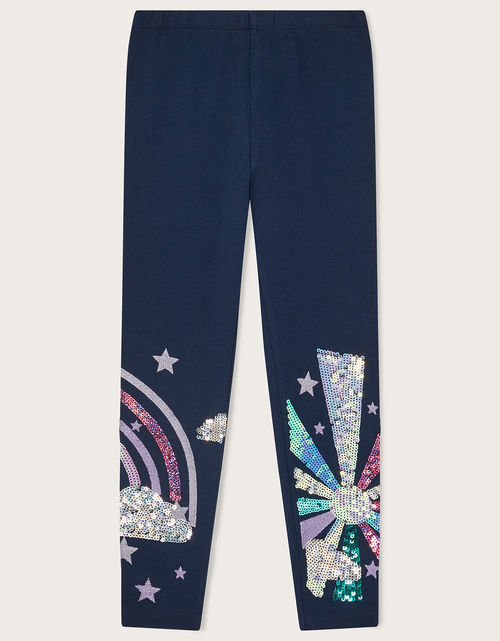 Rainbow Sequin Leggings Blue