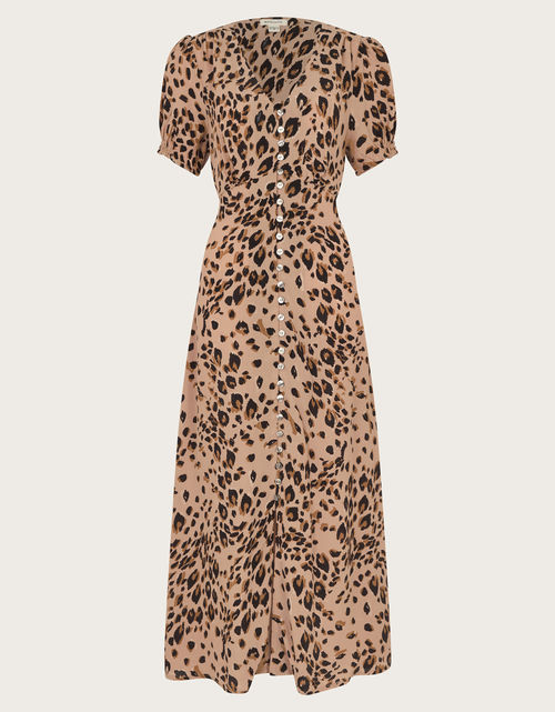 Raife Midi Leopard Print Tea...