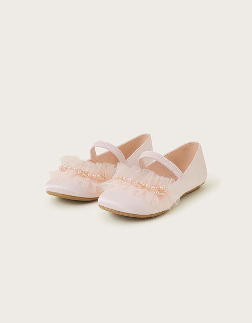 Ruffle Net Ballerina Flats...