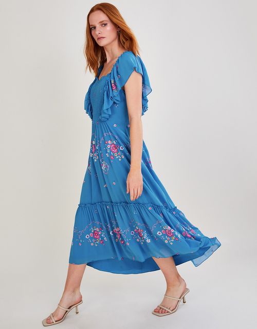 Sylvia Embroidered Midi Dress...