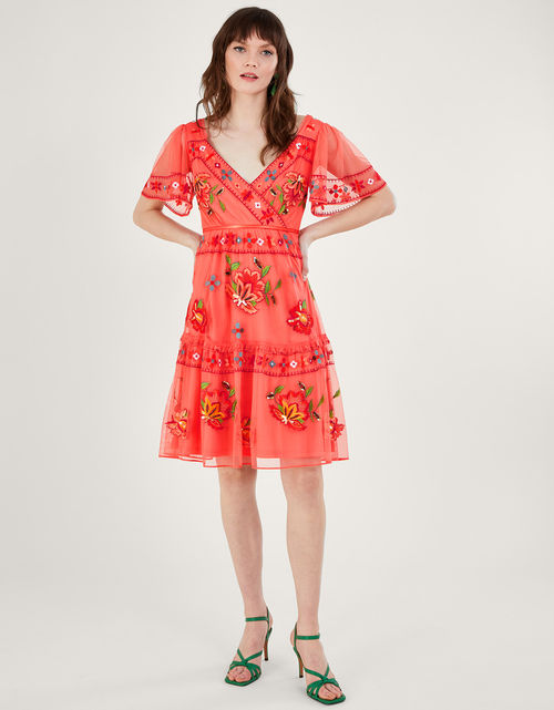 Ana Embroidered Tiered Dress...