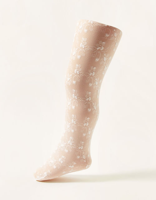 Baby Flower Lace Tights Ivory