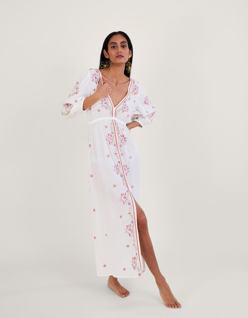 Embroidered Maxi Kaftan Dress...