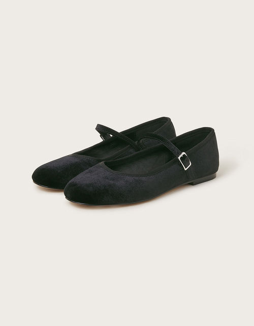 Velvet Ballet Flats Black