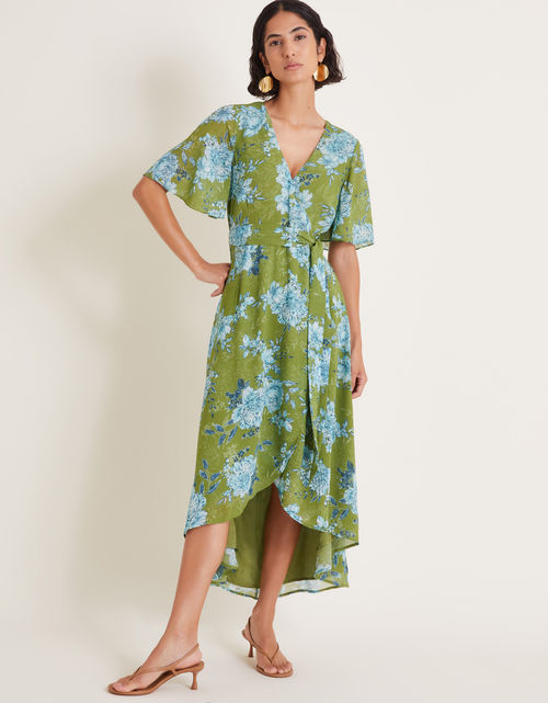 Eva Floral Wrap Midi Dress...