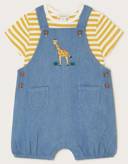 Newborn Denim Giraffe Romper...