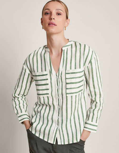 Santana Stripe Linen Shirt...