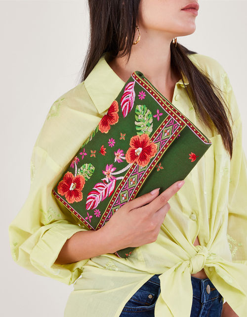 Embroidered Cross-Body Bag