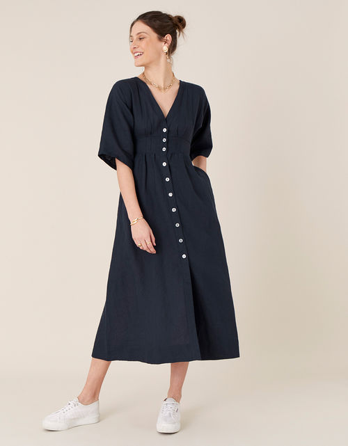 Button-Through Midi Dress in...