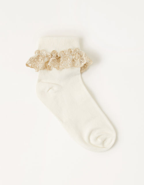 Sparkle Lace Socks Ivory