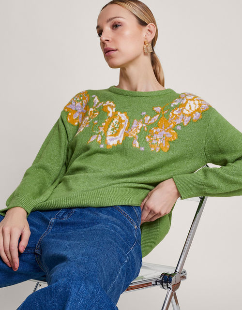 Josie Jacquard Jumper Green