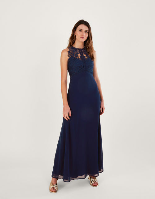 Lena Lace Maxi Dress Blue