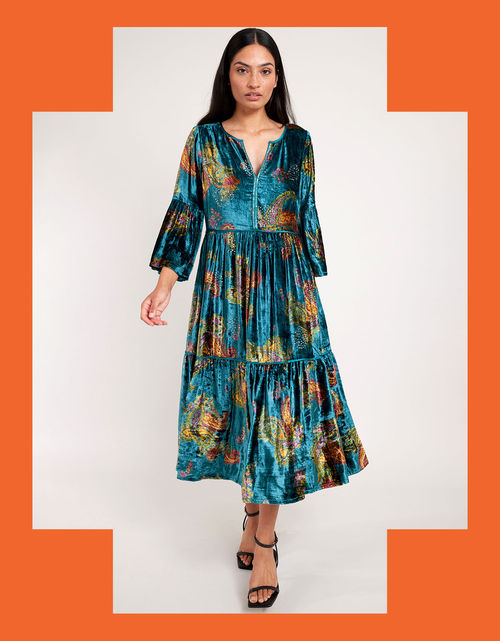 East Alice Crinkle Dress Blue