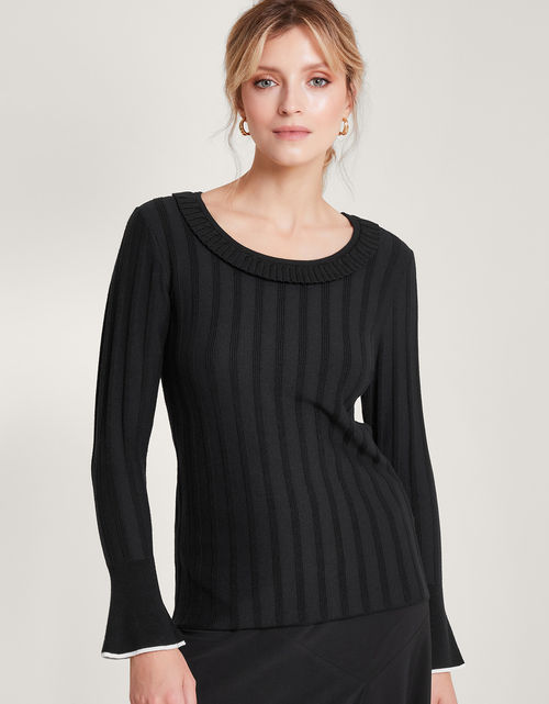 Smart Ribbed Frill Jumper...