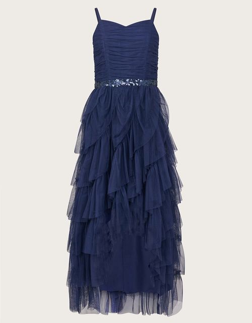 Structured Asymmetric Prom Dress Blue