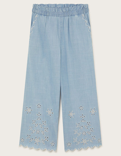 Broderie Wide-Leg Trousers...