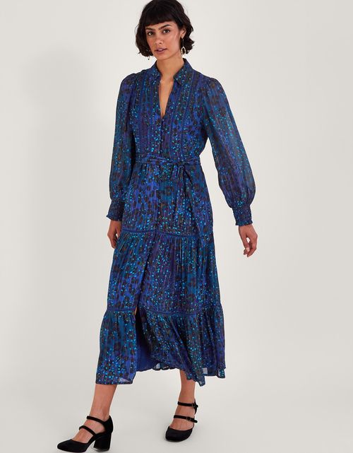 Zoe Print Shirt Dress Blue