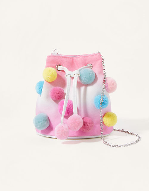 Ombre Pom-Pom Pouch Bag