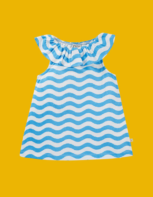 Frugi Wavy Stripe Top Blue